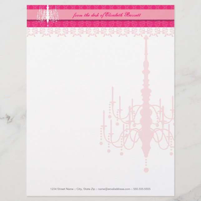 Shabby Chic Chandelier Letterhead (Front)