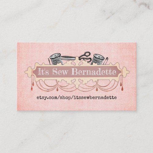 Shabby chic chandelier sewing business card