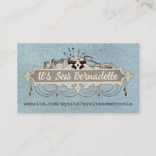 Shabby chic chandelier sewing scissors biz cards