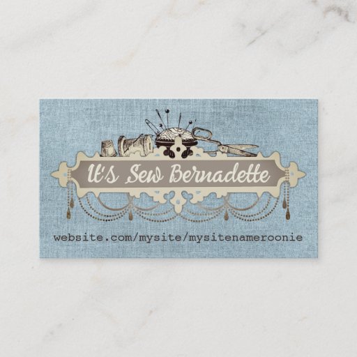 Customizable Shabby chic chandelier sewing scissors biz cards business card template