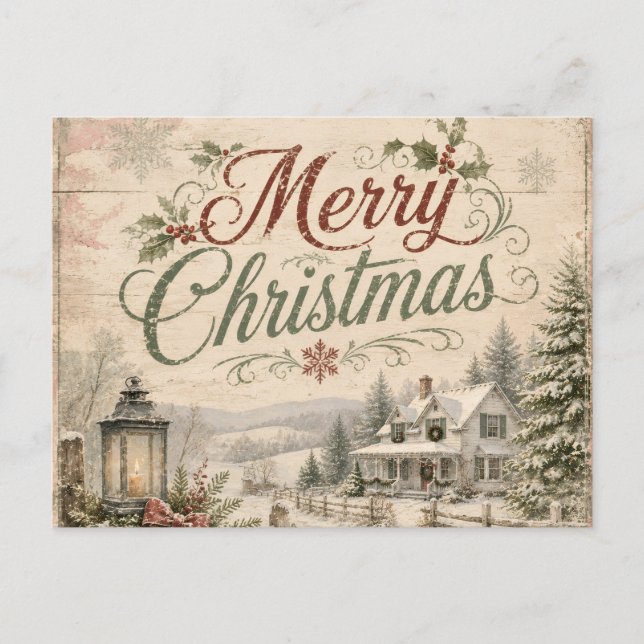 shabby chic christmas postcard (Front)