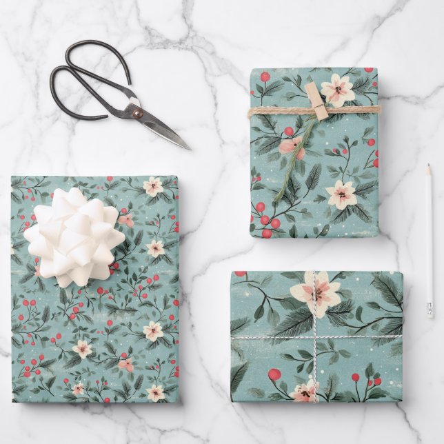 Shabby Chic Christmas  Wrapping Paper Sheets (Front)