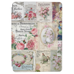 Shabby chic collage,country victorian,decoupage, b iPad air cover