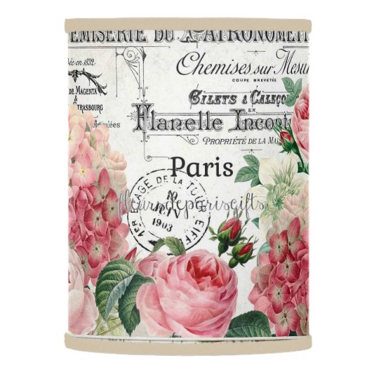 Shabby chic collage,country victorian,decoupage, b lamp shade (Left)