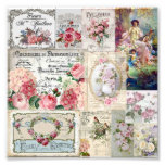 Shabby chic collage,country victorian,decoupage,mo photo print