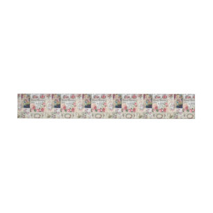 Shabby chic collage,country victorian,decoupage,mo wrap around address label