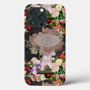 Shabby chic collage, French chic,country rustic,fl iPhone 13 Pro Case
