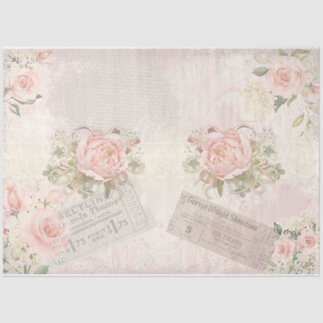 Shabby Chic Collage Series Design 14 Tissue Paper (Front)