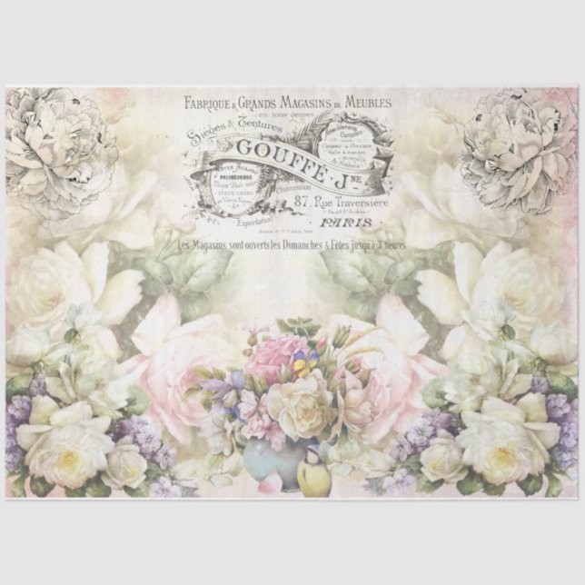 Shabby Chic Collage Series Design 3 Tissue Paper (Front)