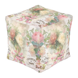 Shabby Chic Collage Series Design 5 Pouf