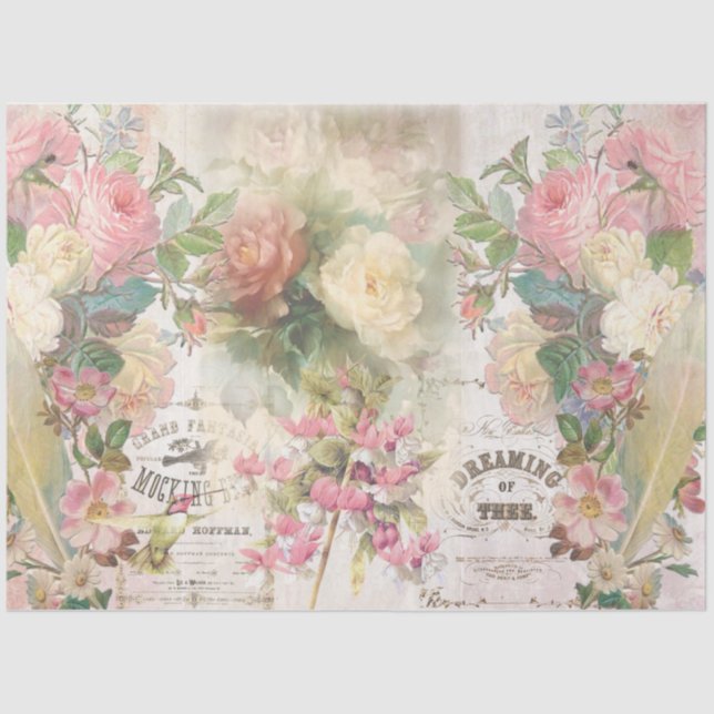 Shabby Chic Collage Series Design 5 Tissue Paper (Front)