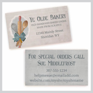 shabby chic cooking baking utensils business card