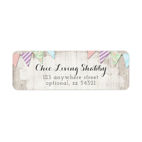 Shabby Chic Country Bunting Rustic Return Address Label