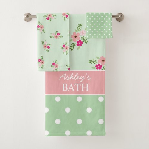 Shabby Chic Country Floral Bath Towel Set