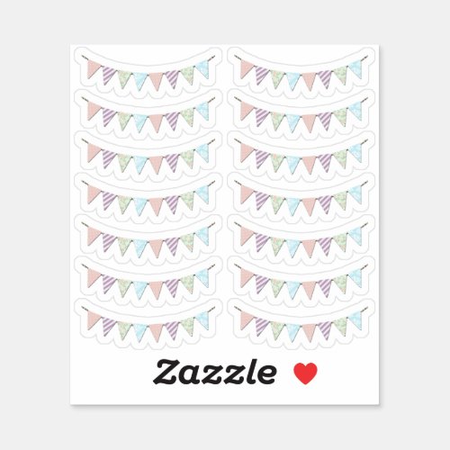 Shabby Chic Country Party Bunting Planner Sheet Sticker