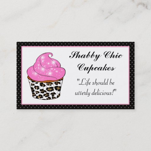 Customizable Shabby Chic Cupcake Business Cards