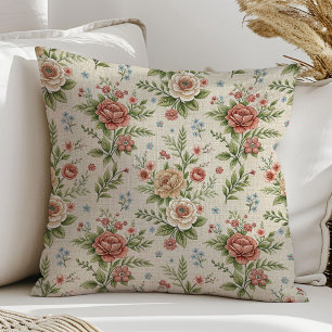 Shabby Chic Cushion Vintage Pastel Flower Design