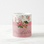 Shabby Chic Custom Name &amp; Monogram Floral Coffee Mug