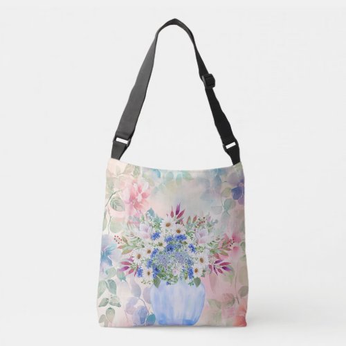 Shabby Chic Daisy Floral Arrangement Mothers  Crossbody Bag