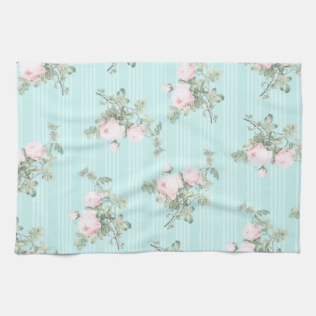Shabby Chic Decor Roses Floral Kitchen Towel