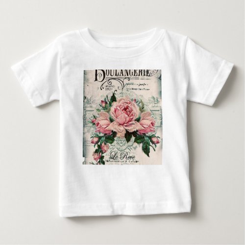 shabby chic decoupage victorian french chic pa baby T_Shirt