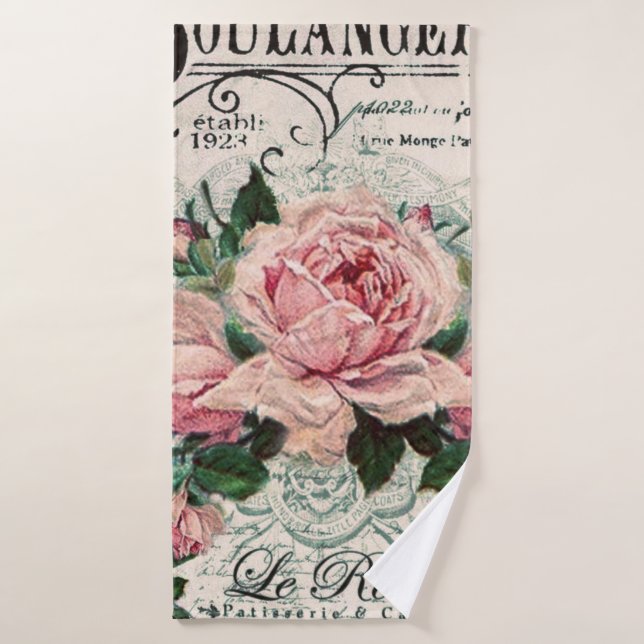 shabby chic, decoupage, victorian, French chic, PA Bath Towel (Bath Towel)