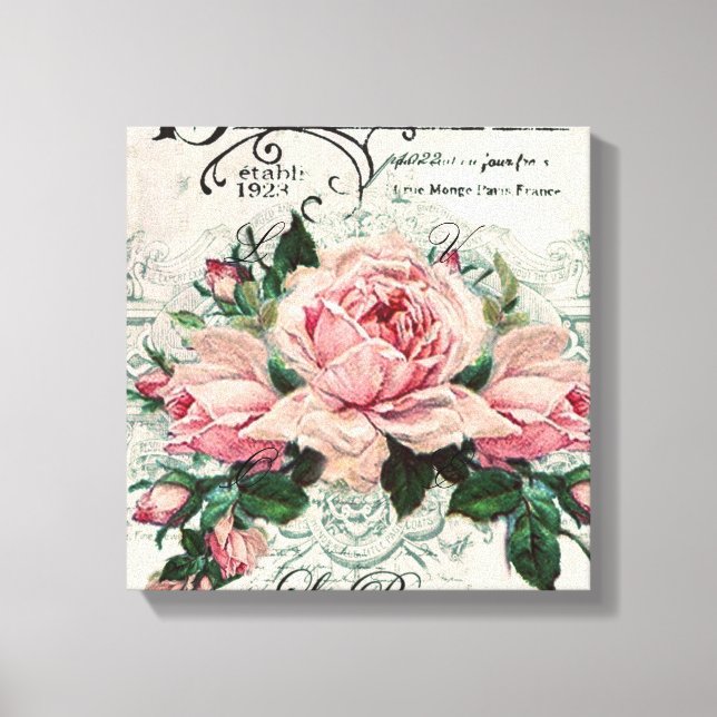 shabby chic, decoupage, victorian, french chic, pa canvas print (Front)