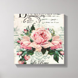 shabby chic, decoupage, victorian, french chic, pa canvas print