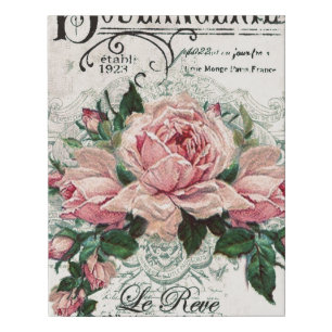 shabby chic, decoupage, victorian, french chic, pa faux canvas print