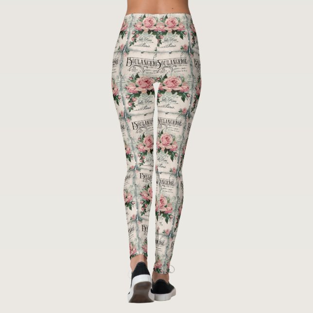 shabby chic, decoupage, victorian, french chic, pa leggings (Back)