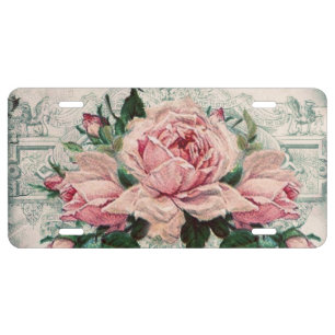 shabby chic, decoupage, victorian, french chic, pa license plate