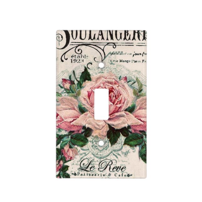 shabby chic, decoupage, victorian, french chic, pa light switch cover (Front)