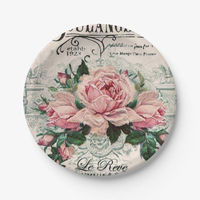 shabby chic, decoupage, victorian, french chic, pa paper plates (Front)