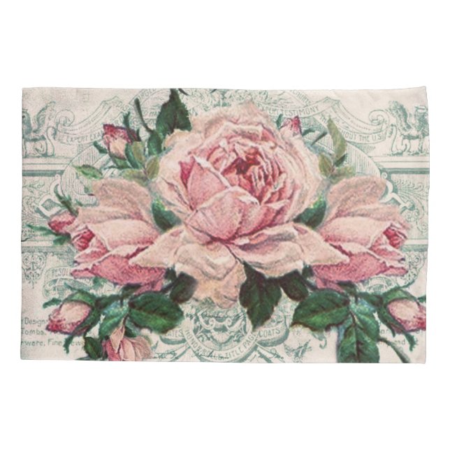 shabby chic, decoupage, victorian, french chic, pa pillow case (Back)