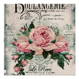 shabby chic, decoupage, victorian, french chic, pa poster