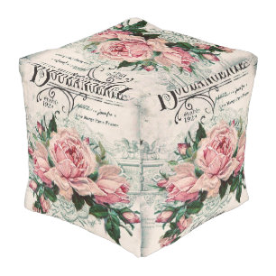 shabby chic, decoupage, victorian, french chic, pa pouf