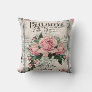 shabby chic, decoupage, victorian, french chic, pa throw pillow