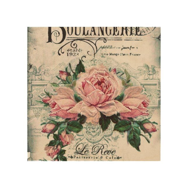 shabby chic, decoupage, victorian, french chic, pa wood wall art (Front)