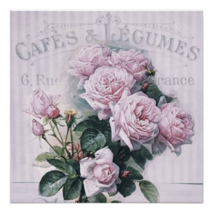 Shabby chic,decoupage,victorian,french chic, Paris Poster