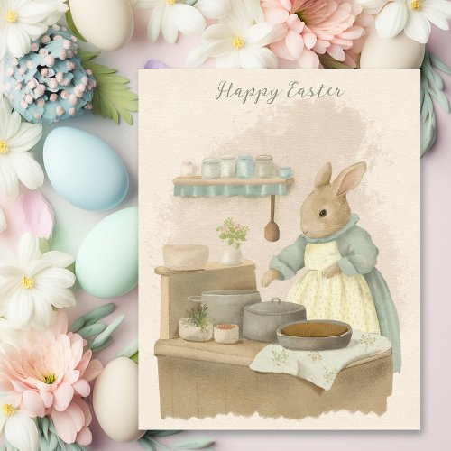 Shabby Chic Easter Rabbit Holiday Card