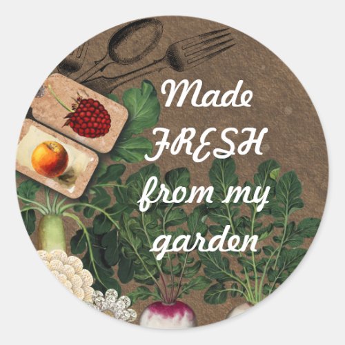 Shabby chic edible garden food gift tag stickers