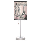 Shabby Chic Eiffel Tower & Roses in Pink & Black Table Lamp (Right)