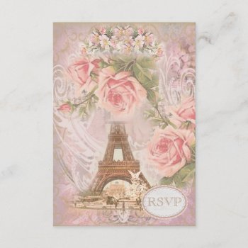 Shabby Chic Eiffel Tower Rsvp by AJ_Graphics at Zazzle