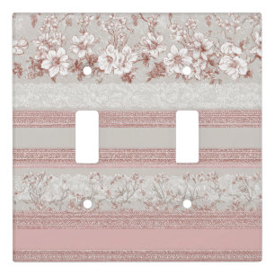 Shabby Chic Elegant Pink Floral Vintage Lace Light Switch Cover