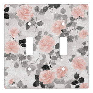 Shabby Chic Elegant Vintage Floral Pink Roses Light Switch Cover