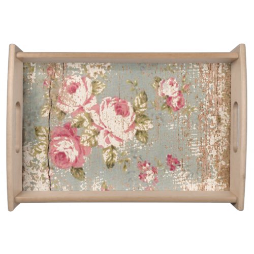 Shabby Chic Faded Roses serving tray