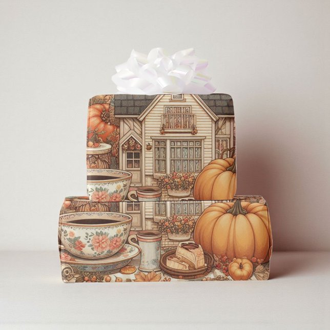 Shabby Chic Fall Terracotta Gingham Buffalo Plaid  Wrapping Paper (Creator Uploaded)
