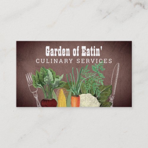 Shabby chic farmers market organic chef biz cards