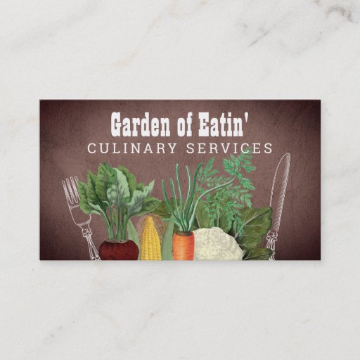 Customizable Shabby chic farmers market organic chef biz cards business cards