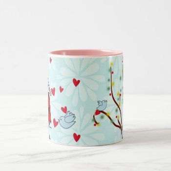 Shabby Chic Floral And Hearts Two-tone Coffee Mug by ArtsofLove at Zazzle